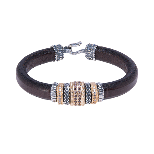 WB373X PULSERA CUERO PLATA,...