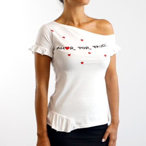 62036 CAMISETA VOLANTES BLANCA
