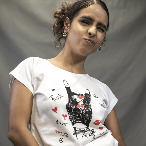 62225 CAMISETA ROCK ENTALLADA